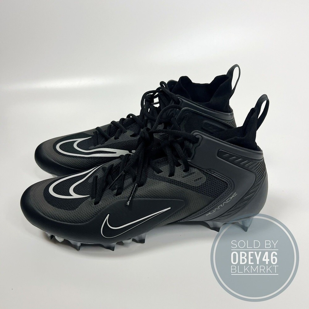 Nike Alpha Huarache 8 Elite LAX Cleats Black CW4440-011 Men's Size 11.5